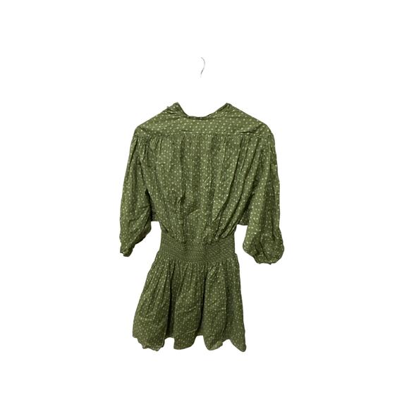 REBECCA TAYLOR Ikat Fleur Smocked Cotton Shirt Dress Size Medium - Picture 6 of 6